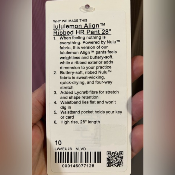 NWT Lululemon Align Ribbed HR Pant 28” - Picture 5 of 6